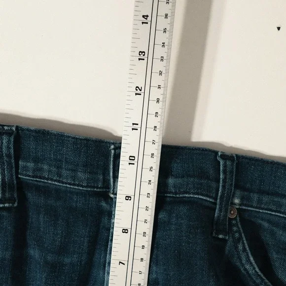 7 For All Mankind Slimmy Jeans Mens 38x32 Dark Wash Blue Denim - Picture 13 of 14